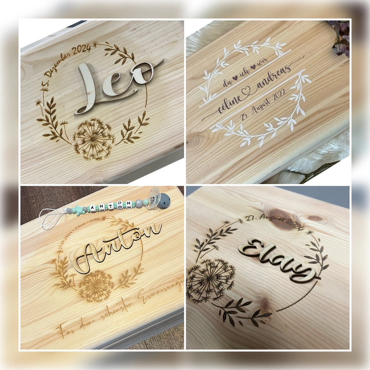 Erinnerungskiste aus Holz personalisiert
