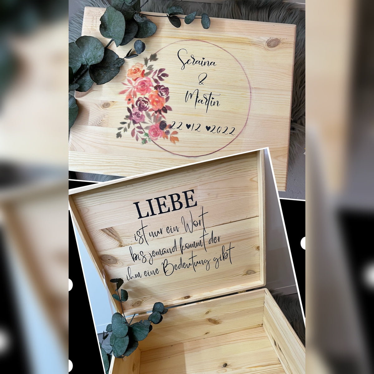 Erinnerungskiste aus Holz personalisiert