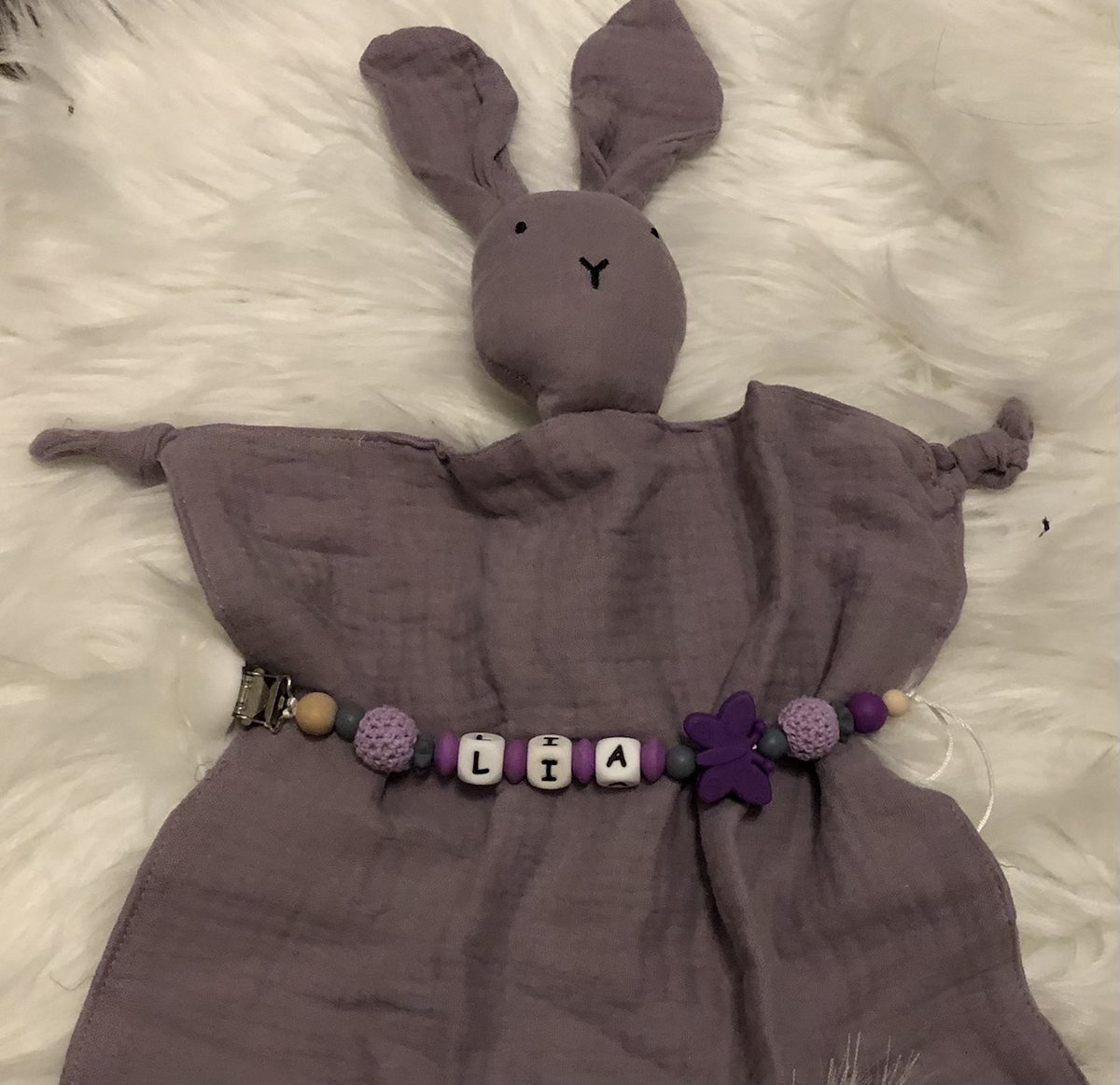 Baby-Geschenkset Kuscheltier/Nuggikette