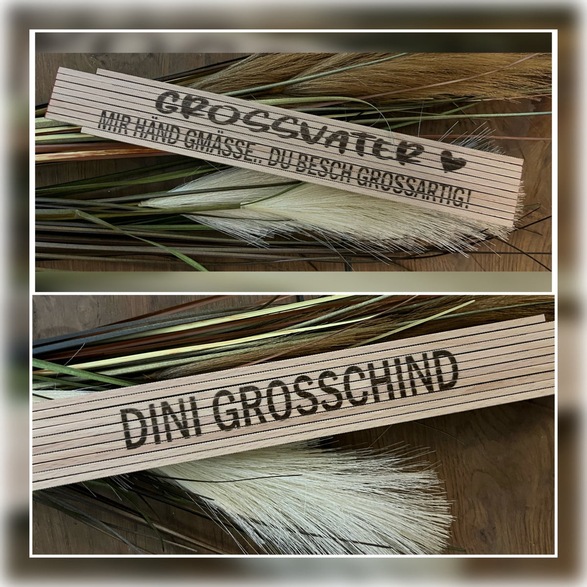 Meter gelasert Holz einseitig