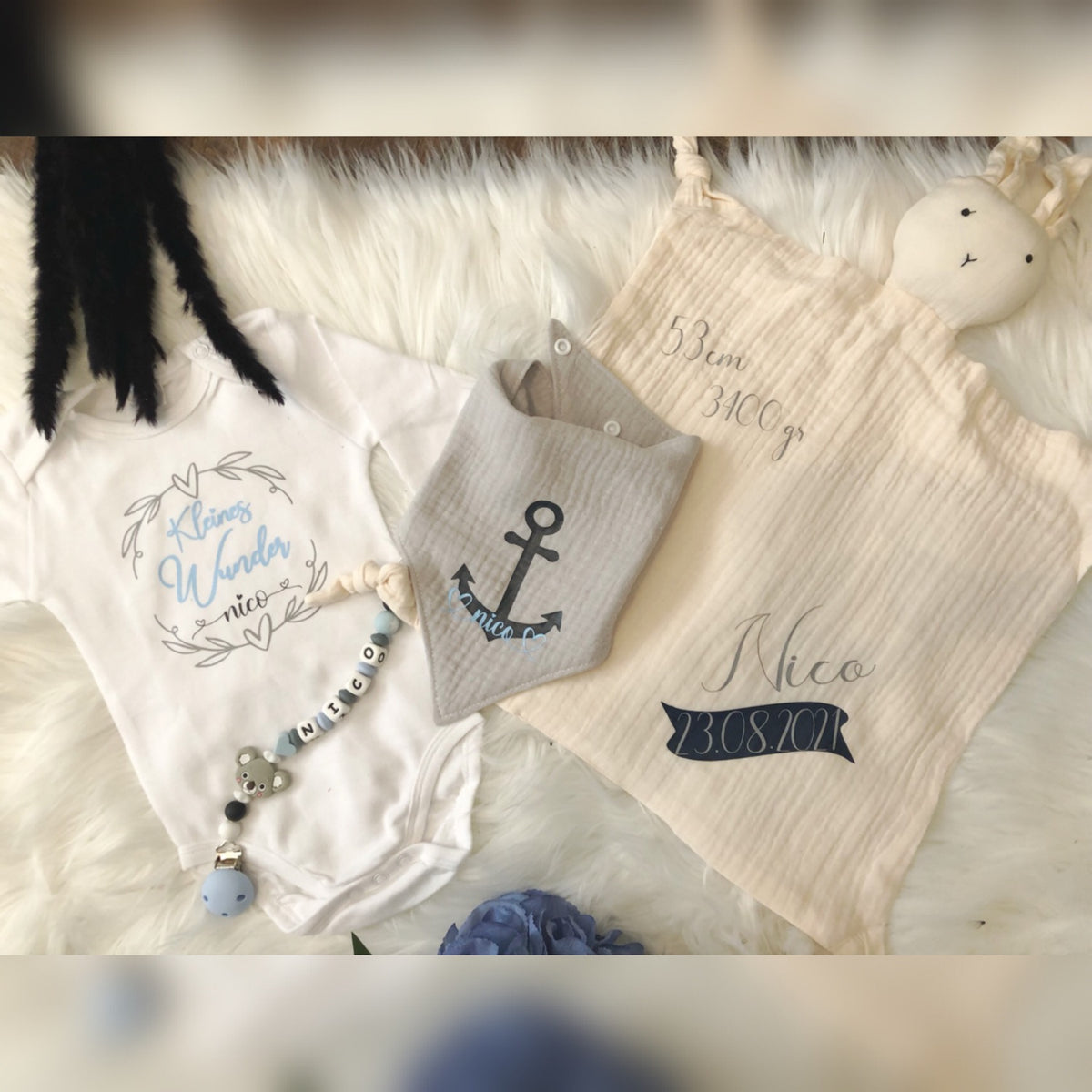 Baby-Geschenkset Body/Kuscheltier