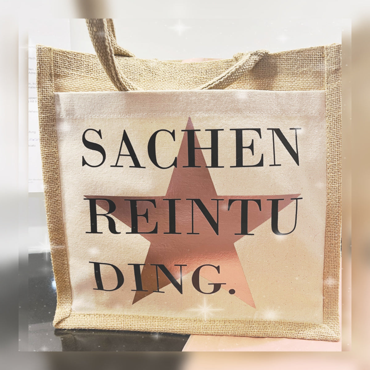 Jute-Tasche mit Baumwollaufsatz M