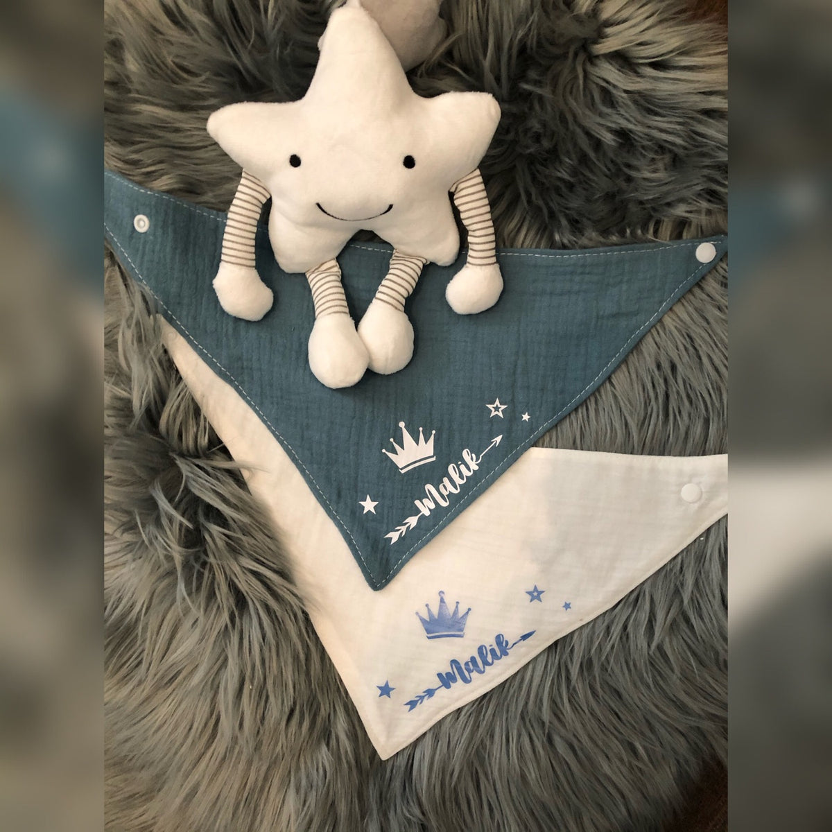 Baby-Geschenkset 3eck-Tüechli/Nuggikette