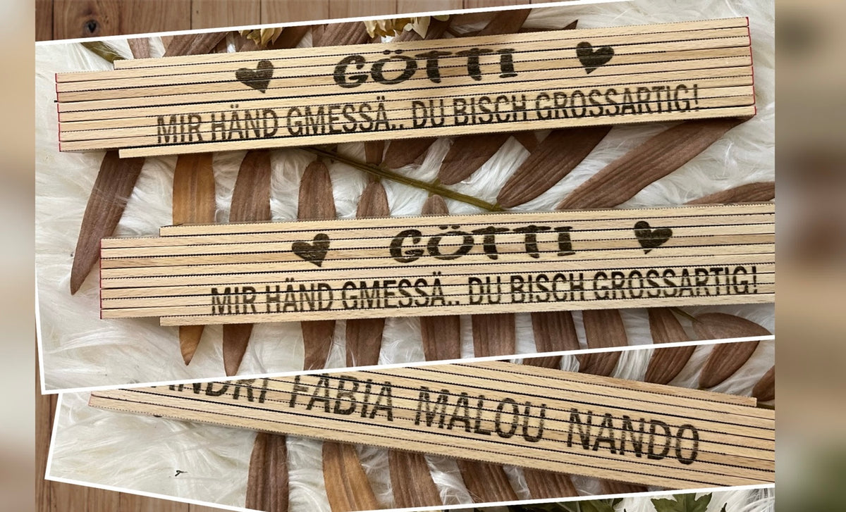 Meter gelasert Holz einseitig